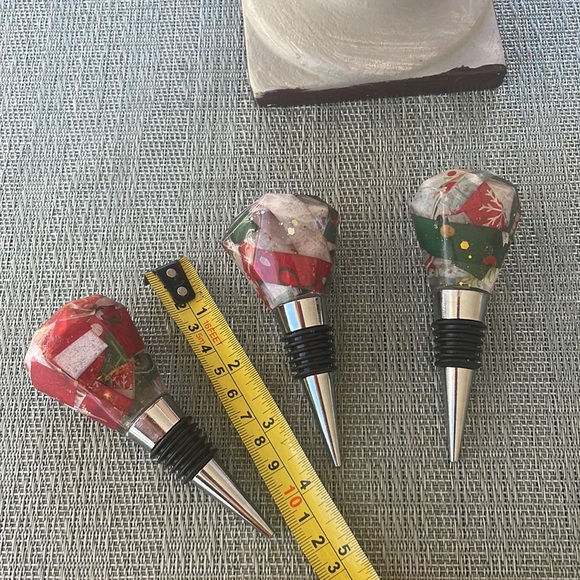 XMAS Handmade Festive Holiday Diamond Top Wine Stop Short - Picture 12 of 13